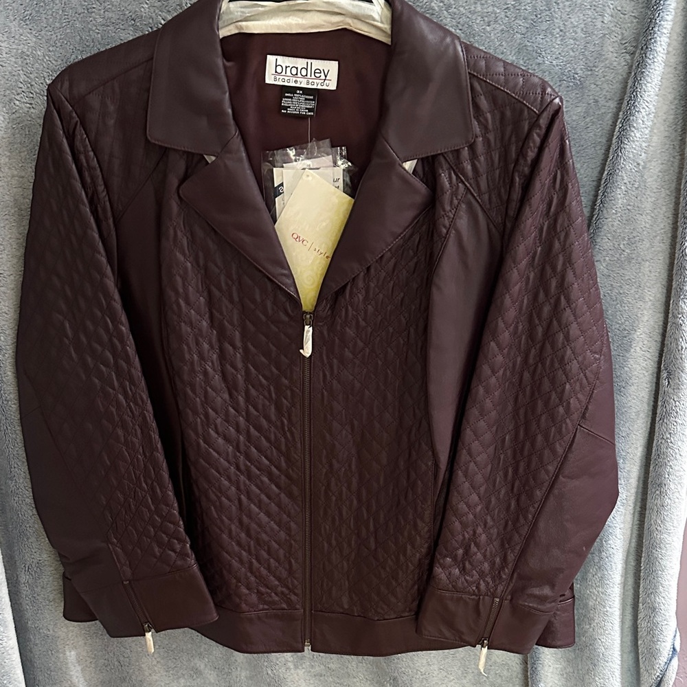 Bradley Quilted Deep Purple Leather Jacket